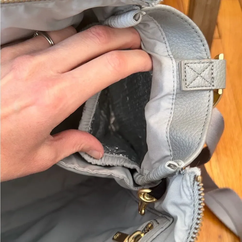 Freshly Picked light gray diaper bag